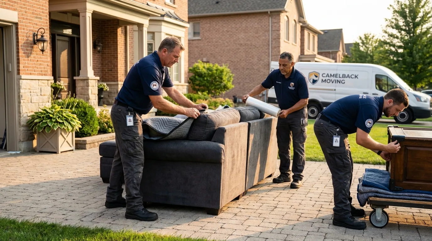 Large estate moving crew wrapping furniture in Silverthorne, CO